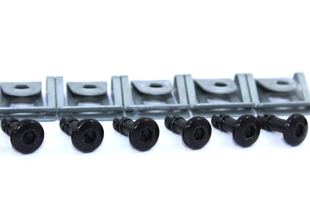 6X Dzus Fasteners 17mm D8-316-214-191 Black Hex Allen Key Panex Studs & Slide Clip/Plate Black