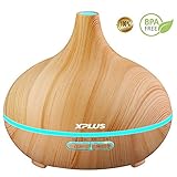 Essential Oil Diffuser,XPLUS 300ml Aroma Essential Diffuser Oil Diffusers for Essential Oils Large Room with Color LED Lights for Baby Office Home Bedroom Living Room Study Yoga Spa