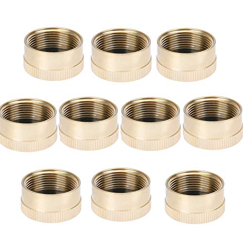 Kbrotech Propane Tank Cap Solid Brass Refill 1 LB Propane Gas Bottle Cylinder Sealed Cap for Outdoor Camping BBQ Stoves (10pieces)