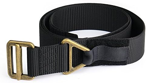 Black Tactical Gear Belt Survival Rescue CQB Web Military Combat Duty Rigger Waistband With Metal Buckle Adjustable Fastened By Velcro