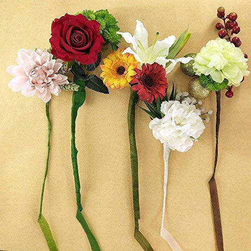 Nerseki 5 Colors Floral Tapes adhesives - 1/2" Wide x 30 Yard for Bouquet Stem Wrap Flowers Making (Dark Green,Green,Grass Green,White,Brown)