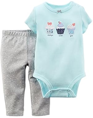 Baby Girls S/S Applique Bodysuit & Pants Set