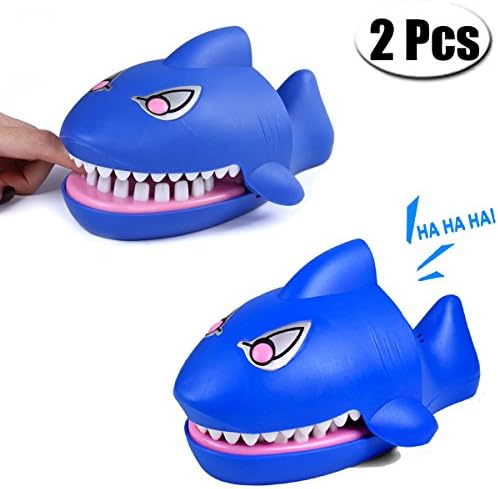 PartyYeah 2Pcs Shark Biting Finger Game Funny Toys For Children Kid adult, Cute Gifts Crocodile Mouth Dentist - 1 To 4 Players, Ages 4 and Up, In Random Colors