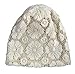 Qunson Womens Lace Chemo Beanie Hat Cap Turban for Cancer Patients White/cream