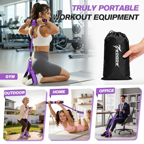 WOQQW Multifunction Pedal Resistance Band with Handle, Upgraded 3 Tube Adjustable Foot Resistance Bands for for Core, Arm, Legs, Body Puller Trainer - Sit Up Exercise Equipment for Women Men