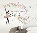 BIBITIME Dance Ballet Girl Multicolored Flower Butterfly Wall Decal Sayings A Blossom Faerie of Brilliant Quotes Sticker for Music Classroom Girl Bedroom Kids Room Decor