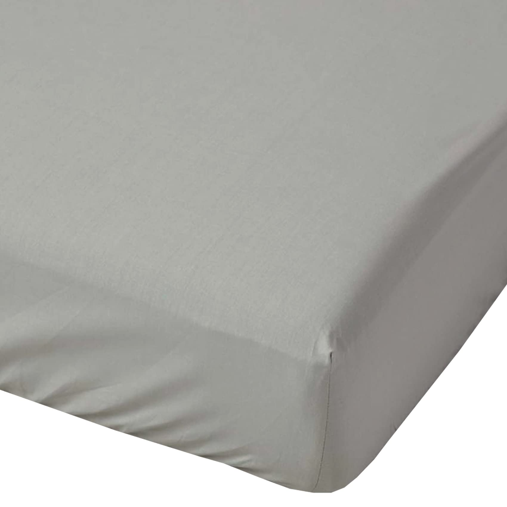 Brit Cotton 200 Thread Count Super King Size Fitted Sheet 40CM/16" Extra Deep Easycare & Long-Lasting, Breathable Egyptian Cotton Bed Sheets (SILVER, SUPER KING / 40 CM)