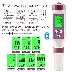 PH Meter Smart Bluetooth,7-in-1 ORP Meter/S.G