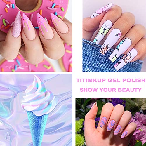 TITIMKUP Gel Nail Polish Set - Summer Purple Mist Color Gel Polish Kit, Soak Off UV LED Nail Gel Polish Set, 8ml Each Bottle, Nail Lamp Required, Holiday\'s Party Decorations Nail Art Gifts Box Set