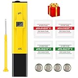 PH Meter, MrLi PH Tester Digital Water PH Tester Pocket Size with 0-14 PH Measurement Range for Household Drinking Water Hydroponic Aquarium Spa Pool Yellow