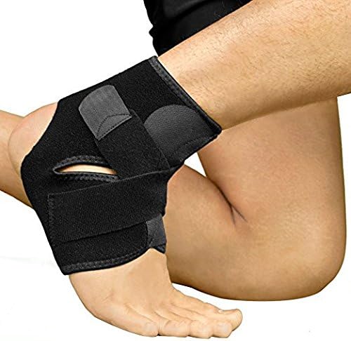 Ironjocks Adjustable Ankle Support Brace Breathable Neoprene Wrap Sleeve Sprain Stabilizer One Size, Black