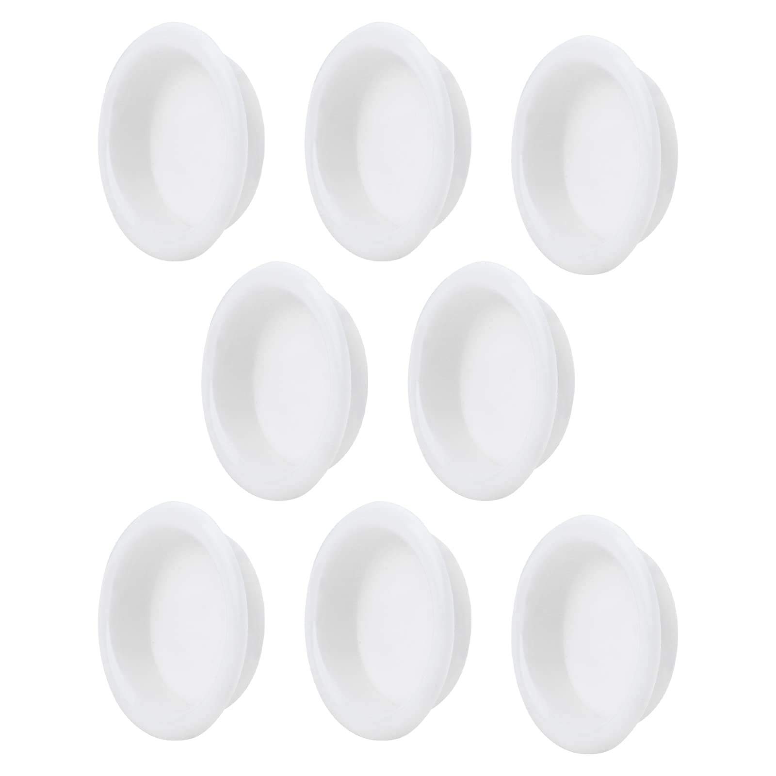 MOROBOR 8 Pack Closet Door Finger Pulls, Plastic Round Sliding Pull, Recessed Kitchen Cabinet Handles Pull, Invisible Door Handle, Bright White