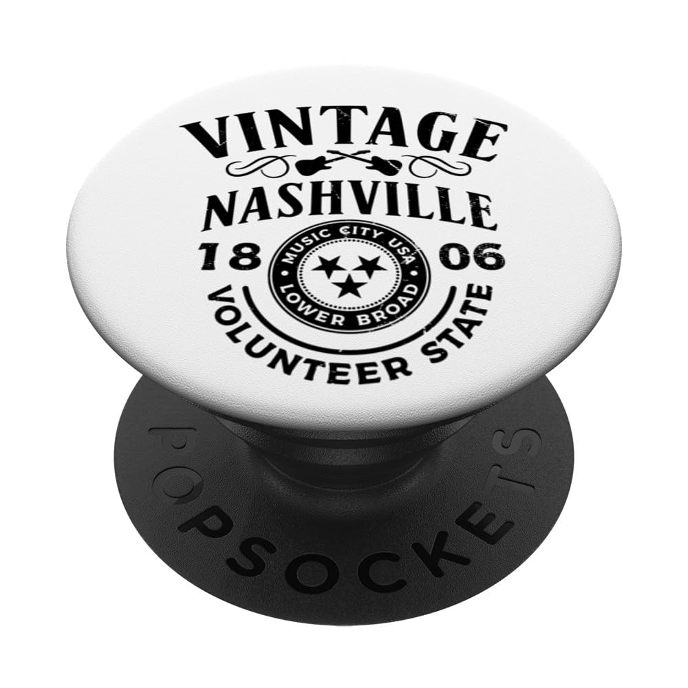Vintage Nashville Music City Lower Broad Distressed Souvenir PopSockets Swappable PopGrip