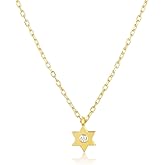 Alef Bet by Paula Sterling Silver Tiny Jewish Star of David Necklace for Women on a Chain