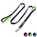 Heavy Duty Dog Leash - 2 Handles - Padded Traffic Handle for Extra Control, 7ft Long - Perfect Leashes for Medium to Large Dogs (Black and Green)
