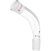 PATIKIL Borosilicate Glass Distillation Adapter, 105 Degree 19/22 Outer and Inner Joint Bent Connecting Adapter Distillation Connecting Parts for Lab Use Equipment Supply