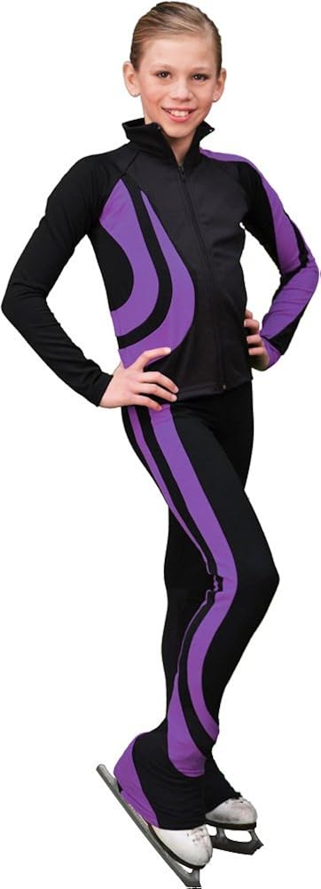 ChloeNoel P26 - Swirls Figure Skating Pants Purple Child Medium: Clothing