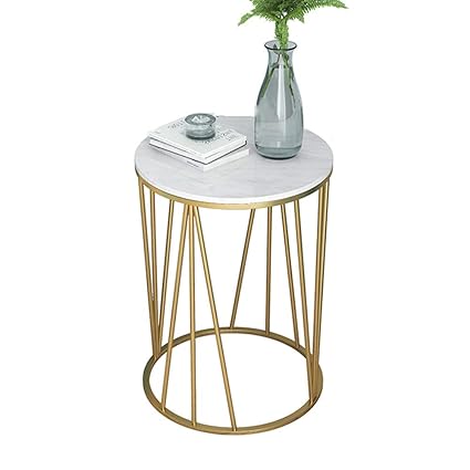 Nachttisch Gold Weiß