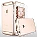 iPhone 6S Plus case, Mothca 3 in 1 Crystal Clear Plating Frame Hard Case Shockproof and 360 Degree Full Body Protective with Tempered Glass Screen Protector, Accessory Kit for iPhone 6S Plus (Gold)