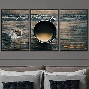 signwin 3 Piece Framed Canvas Wall Art Coffee...