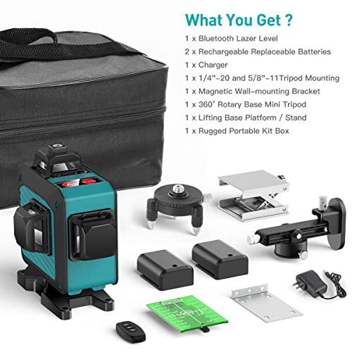 Laser Level 360 Self Leveling, Elikliv Bluetooth Lazer Level, [200Ft