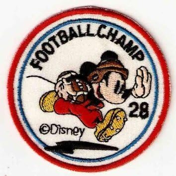 Mickey Mouse Football Champ Patches 7x7 Cm Cartoon Patches Sew/iron on Patch to Cloth, Jacket, Jean, Cap, T-shirt and Etc.