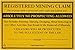 Federal Registered Mining Claim No Prospecting Sign Gold Prospecting Supplies