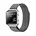 Fitbit Blaze Accessory Band Large X-large, Milanese loop Stainless Steel Bracelet Strap Replacement Band For Fitbit Blaze Smart Fitness Watch (Black)