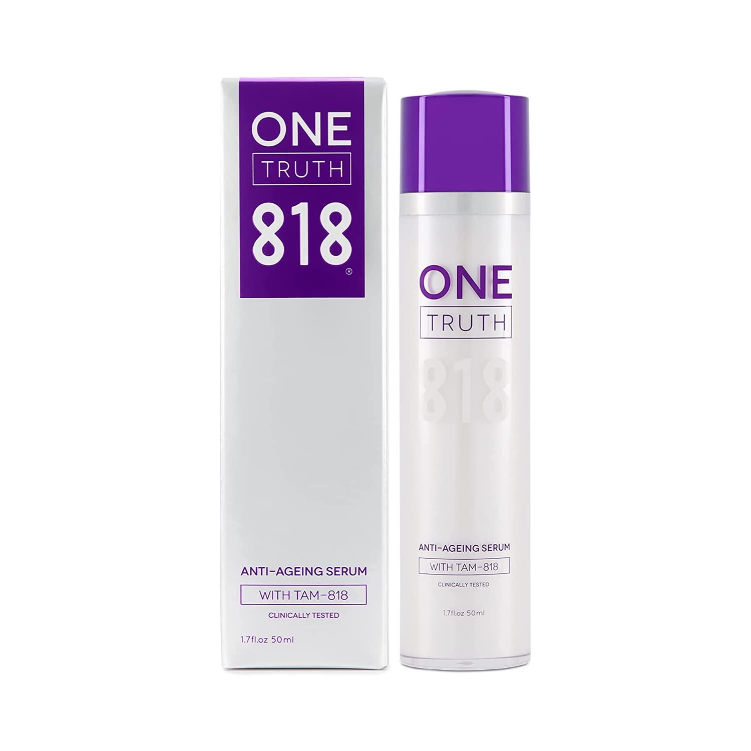 One Truth 818 Anti Ageing Face Serum for Women and Men, Contains Telomerase Activating Molecule, Provides Intensive Hydration, Reduces Wrinkles & Pigmentation - 50 ml