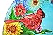 Continental Art CAC3004630 18'' Hand Painted Bluebird, Cardinal and Goldfinch Glass Bowl Bird Bath/Feeder, Fountain, Decorative Plate