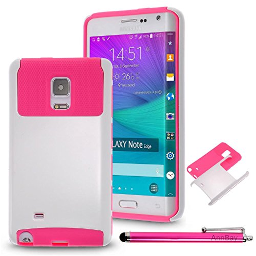 Note Edge Case,Samsung Note Case-AnnBay(TM) for Samsung Galaxy Note Edge 2in1 Series Champagne Hard Cover Case White Rubber Gel Soft Silicone TPU Case(White&Hot Pink) Note Edge Case,Samsung Note Case-AnnBay(TM) for Samsung Galaxy Note Edge 2in1 Series Champagne Hard Cover Case White Rubber Gel Soft Silicone TPU Case(White&Hot Pink)