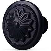 Xlroaafs Kitchen Cabinet Knobs, 10 Pack Matte Black Zinc Alloy, 1-2/5'' Round Handles for Cabinets and Drawers Dresser, Included Screws