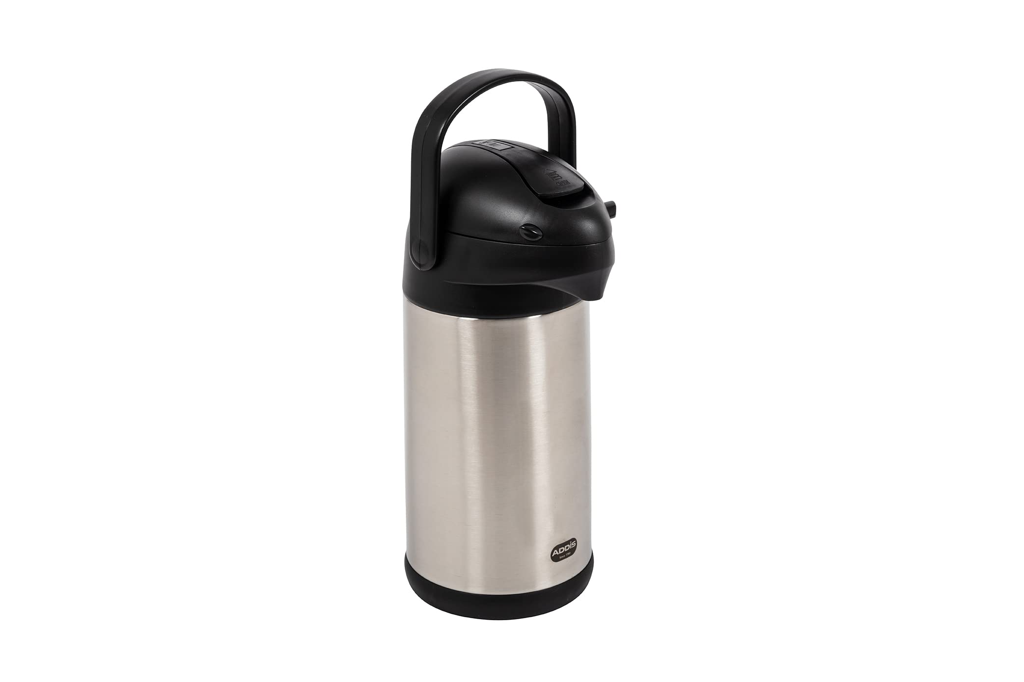 Addis Conference Pump Pot Catering Hotel Travel Dining Commercial Business Vacuum, 3 Litre, Stainless Steel/Black, Silver,Chrome,517465