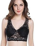 Intimate Portal Women All Over Lace Full Coverage Wire Free Leisure Bra Black 36D 38B 38C