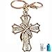 PDTXCLS Bolbove Blessed & Holy Cross Keychain Keyring Crystal Rhinestones Purse Pendant Handbag Charm (Clear)