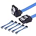 eBoot 6 Pack 18 Inch SATA III 6.0 Gbps Cable with Locking Latch and 90-Degree Plug, Blue