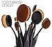 VIVII 10-Piece Professional Oval Toothbrush Makeup Brush Set with Box