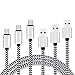 Ailun USB Cable Micro USB Cable 3Pack 3ft 6ft 10ft High Speed 2.0 USB A Male to Micro USB Sync Charging Nylon Braided Cable for Smartphone Tablets Various Lengths Silver and Blackwhite