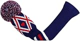 Scott Edward Golf Headcovers 3Pcs Driver Fairway Hybrid Argyle Blue Heart view 4