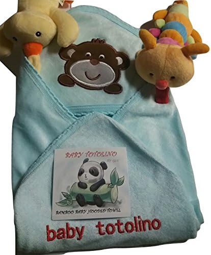 Premium Hooded Baby Towel by Totolino | Extra Soft, 100% Organic Bamboo Towel | Antibacterial & Hypoallergenic Baby Washcloths Keep Baby Dry and Warm | Size Towel For Infant, Toddler & Kids | Perfect