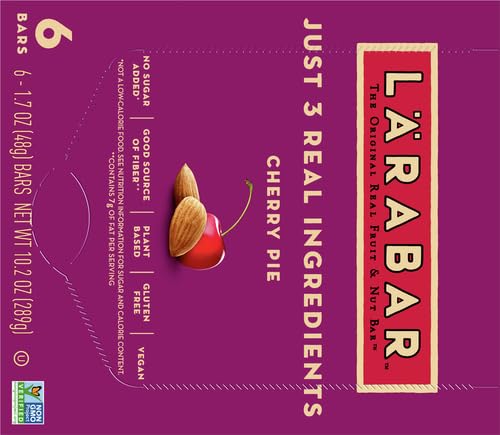 LARABAR CHERRY PIE FRUIT AND NUT BARS, GLUTEN FREE AND VEGAN, 10.2 OZ, 6 CT