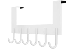 WEBI Over The Door Hook for Hanging Door Hanger:Over The Door Towel Rack,Door Coat Hanger Over The Door Coat Rack for Towels,Clothes,Behind Back of Bathroom,White