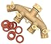 SOMMERLAND Heavy Duty Brass 4 Way Garden Hose Shut Off Connector (All Brass-1PK)