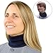 Evelots Womens Mock Turtleneck Collar-Knit Dickey-Windproof Neck/Chest-Gray/Navy