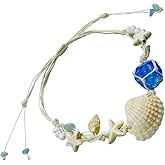 OKQEF Crystal Bracelet for Women Beach Boho Bracelets Summer Natural Stone Energy Healing Crystals Bracelets Quartz Jewelry Braided Adjustable Anxiety Bracelet for Graduation Birthday Gift