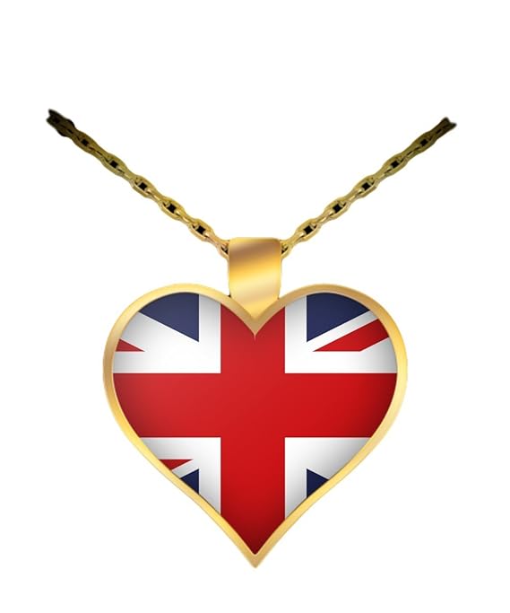 Dlimited Edition Union Jack London British Flag Necklace Gold Plated Pendant