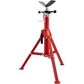 VEVOR Heavy-Duty V-Head Pipe Stand for 1/8"-12" Pipes Supporting | 2500 lbs Load Capacity, 28-52" Height Adjustment, Folding &amp; Portable Design, for Pipe Threading, Cutting, Grooving, Welding
