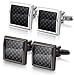 Jstyle Carbon Fiber Cufflinks for Men Shirt Unique Business Wedding 2 Pairs