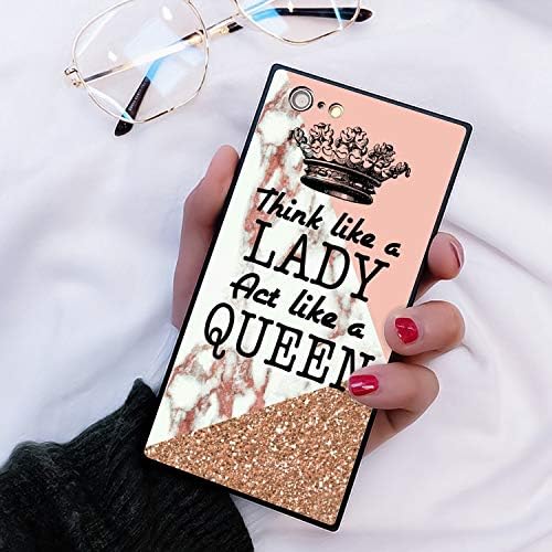 iPhone 6/6S Plus Phone Case Queen Crown Quote Square Edges Anti-Scratch Shock Proof Soft TPU Case for iPhone 6/6S Plus