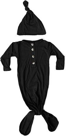 black knotted baby gown